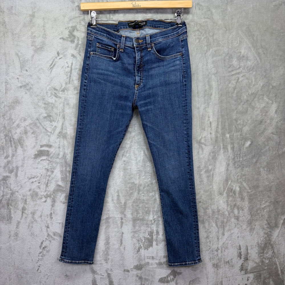 Veronica Beard Kate 10" High Rise Skinny Crop Classic Wash size 29 29x26 Preppy